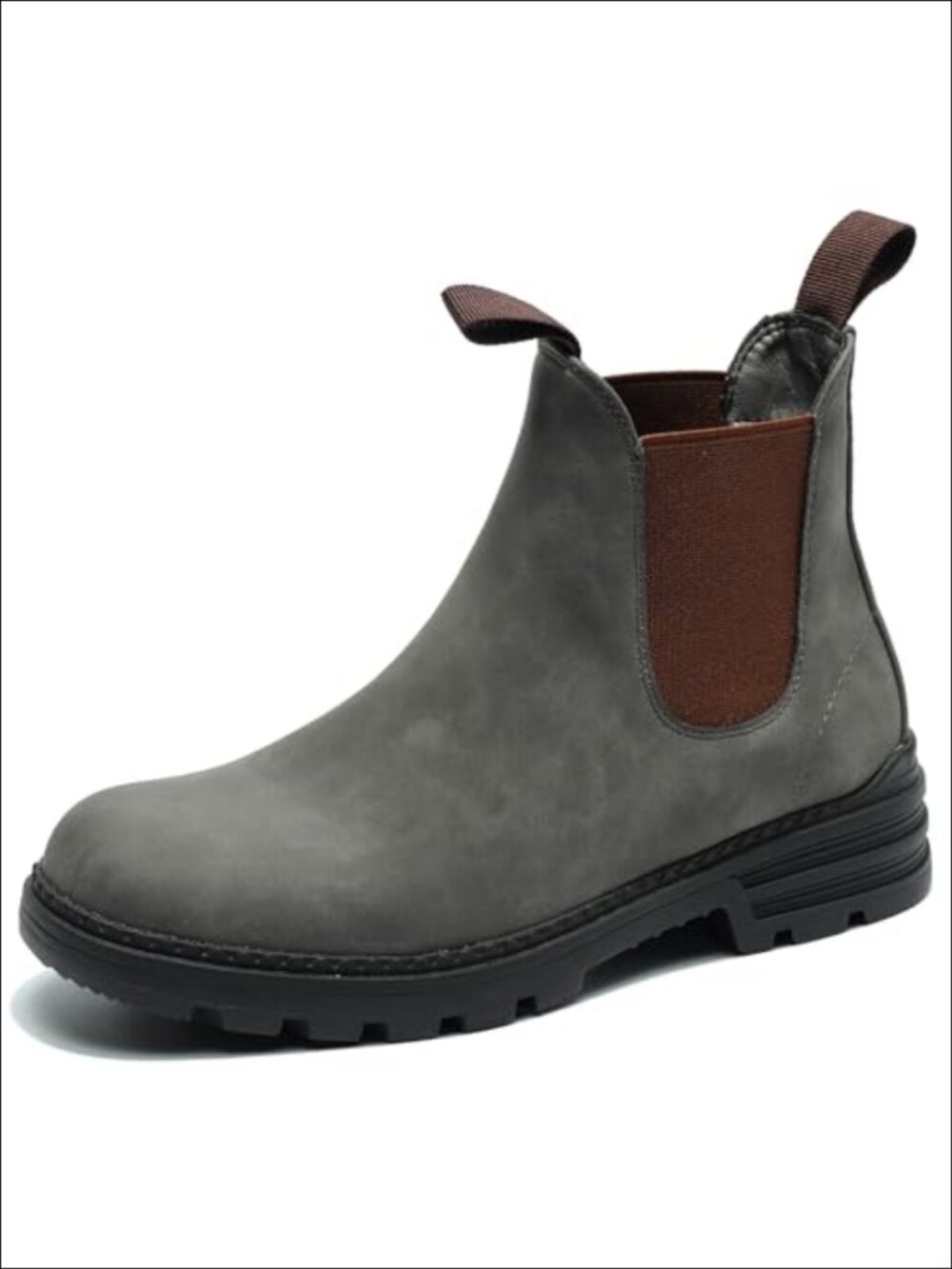 Faux Leather Waterproof Chelsea Hiking Boots Slip-On Ankle Outdoor